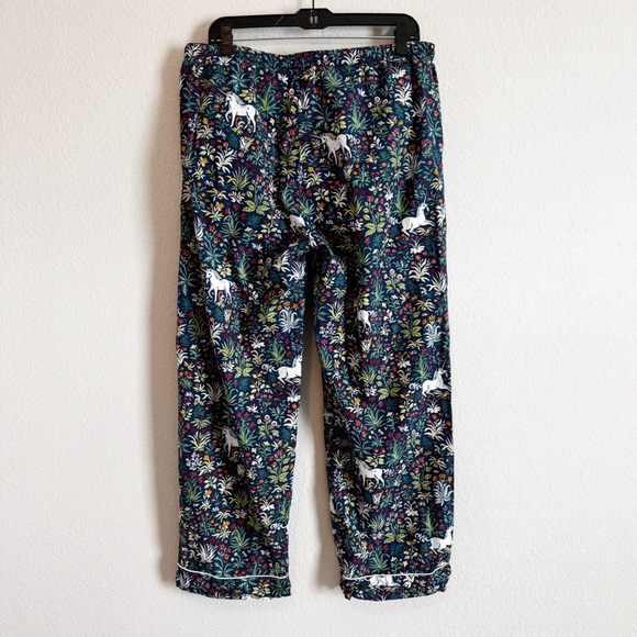 Fresh Print Unicorn Garden Blue Floral Pants and Shirt Pajama Set Size XL - Picture 13 of 14